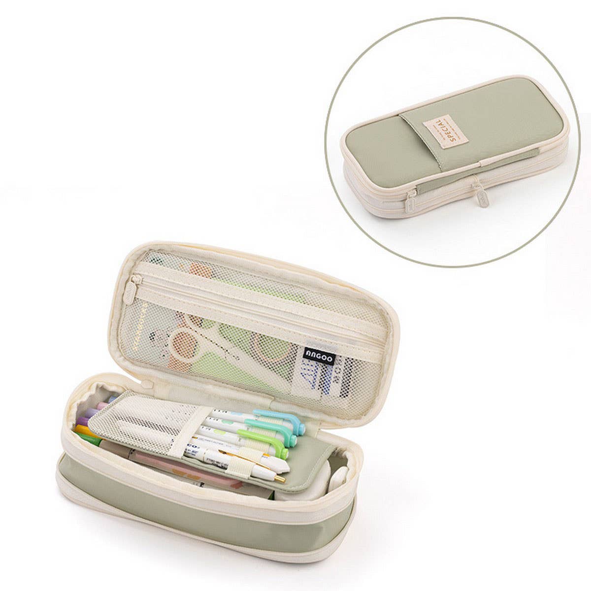 MACAROON COLOR MATCHING LARGE CAPACITY PENCIL CAS