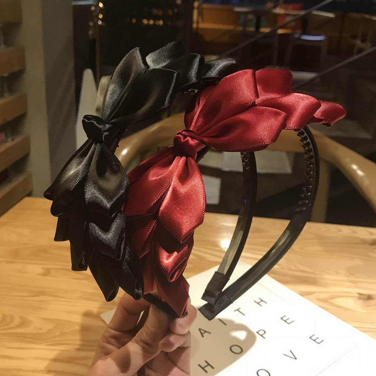 CUTE WOMEN'S SOLID COLOR BOW HEADBAND