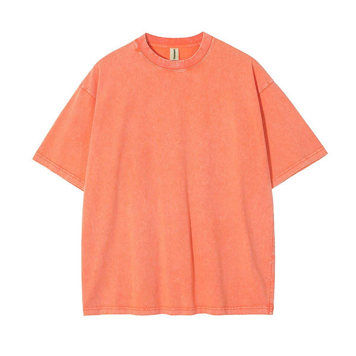 250g Vintage Washed Wax-Dyed Cotton T-Shirt – Custom Logo