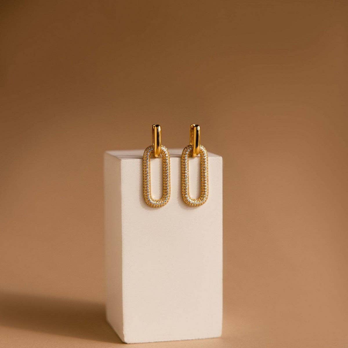 High-end micro-inlaid zircon pendant earrings