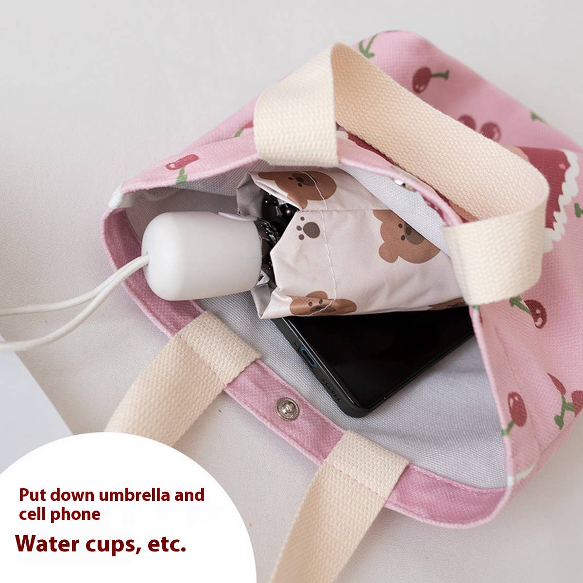 Canvas Handheld Lunch Bag for Women, Daily Use_CWAB5666