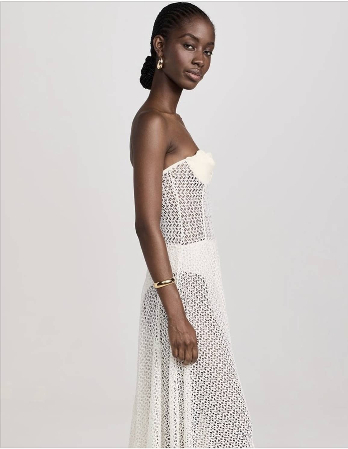 Floral Lace A-Line Sheer Strap Dress