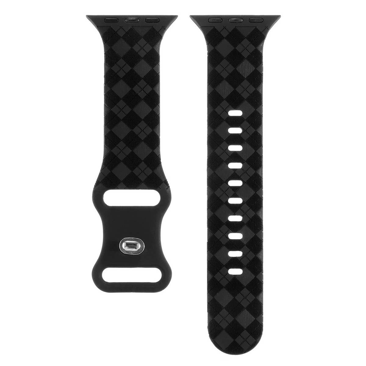 APPLE WATCH9-1 ENGRAVED CHECKERED SILICONE STRAP_CWWW0052