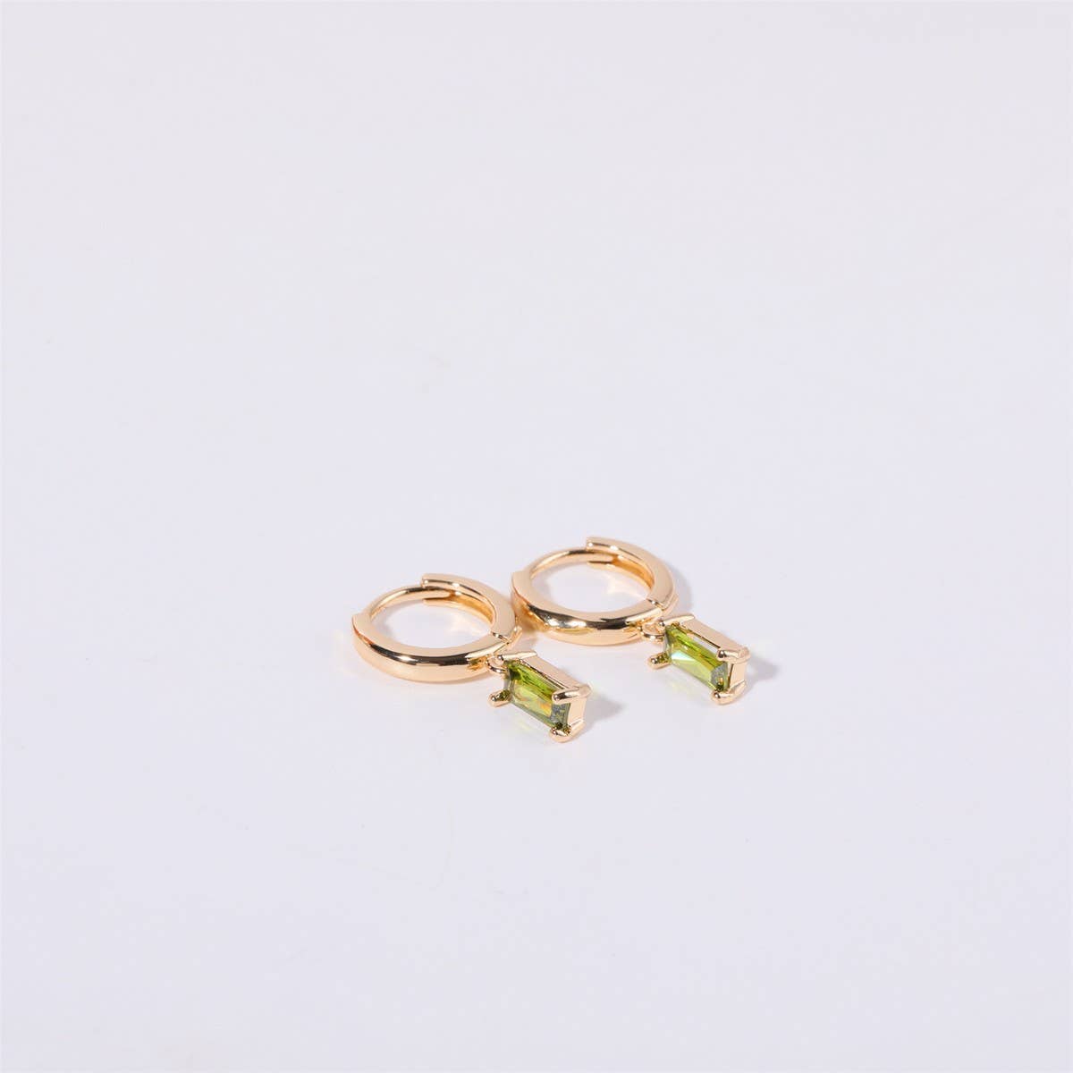Retro Simple Colored Birthstone Earrings_CWMM5348