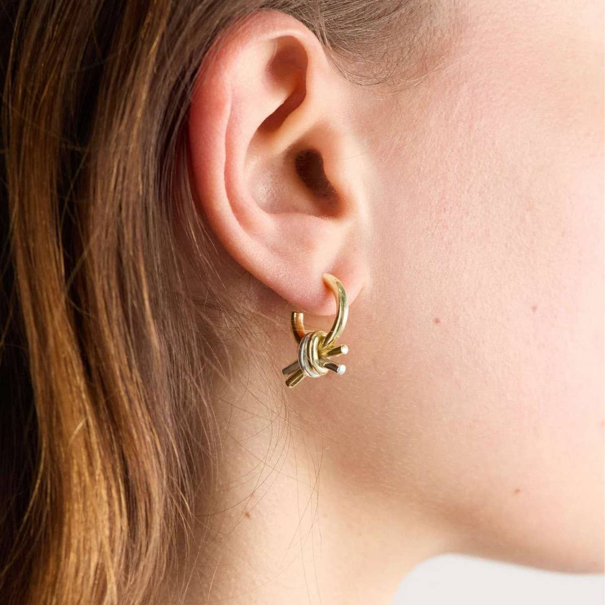 Fashionable Gold Hoop Braid Earrings
