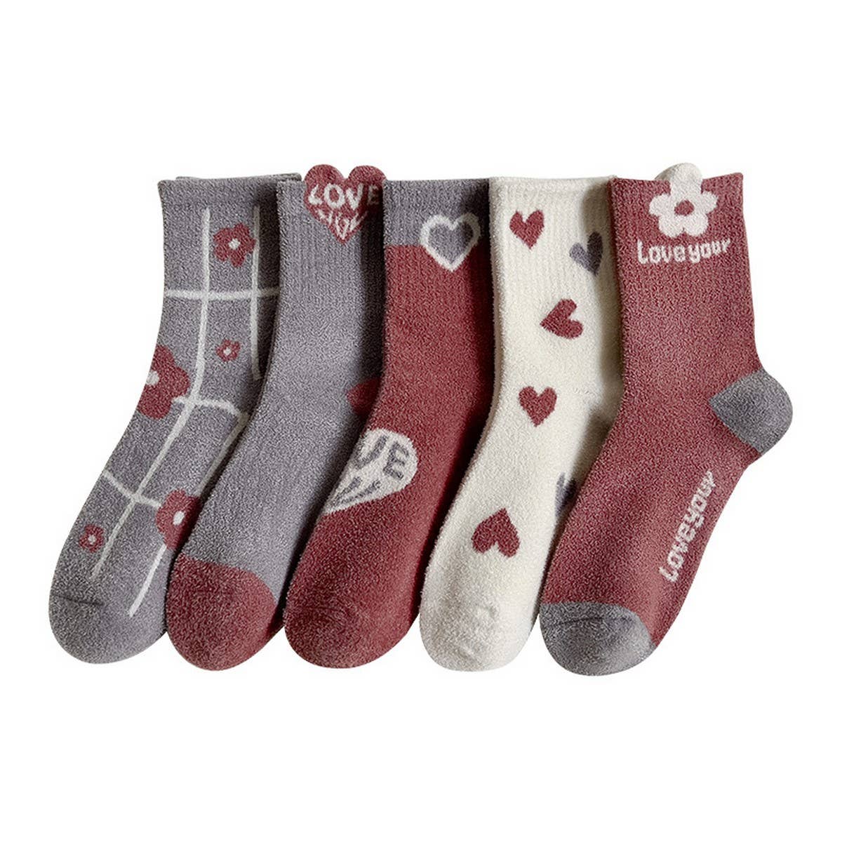 HOME WARM FAUX MINK PLUSH MIDDLE SOCKS