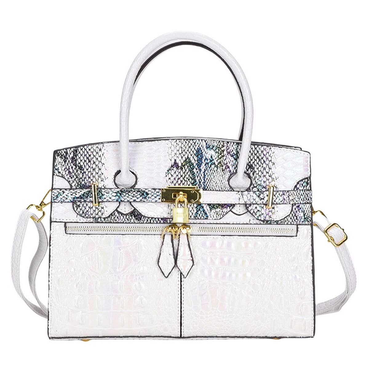 Stone-patterned large-capacity tote bag