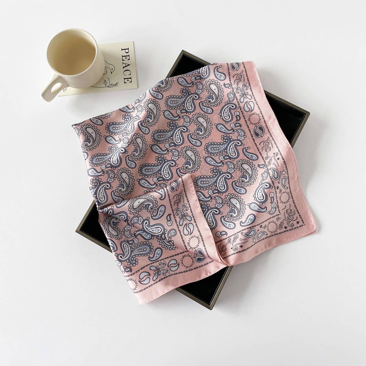 Paisley Satin Square Scarf ??70cm Neck & Head _CWASC0825