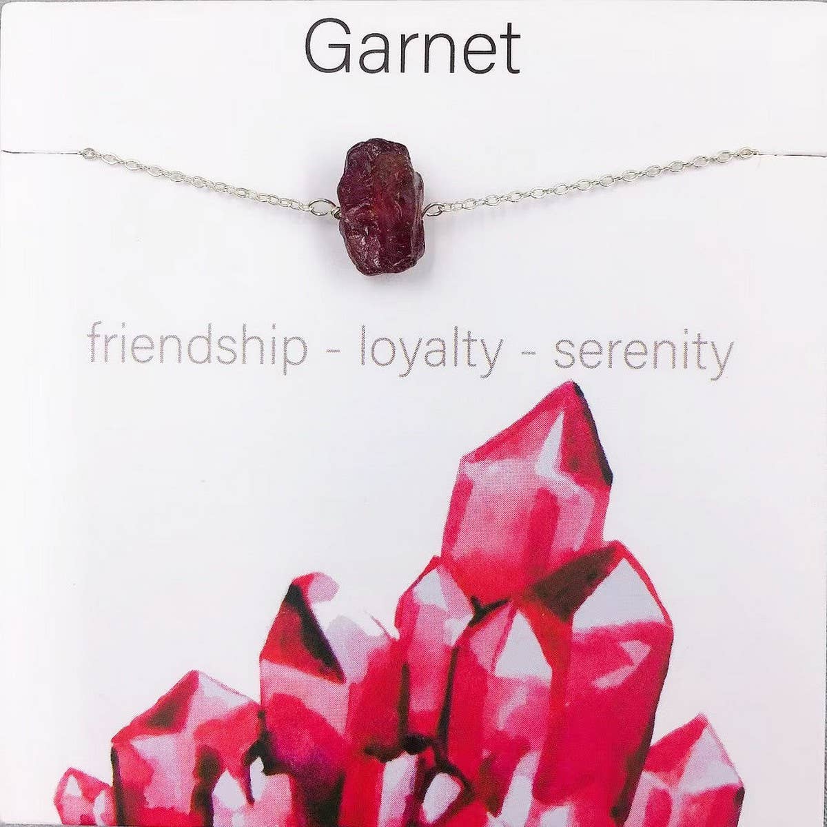 NATURAL CRYSTAL PENDANT NECKLACE WITH CARD