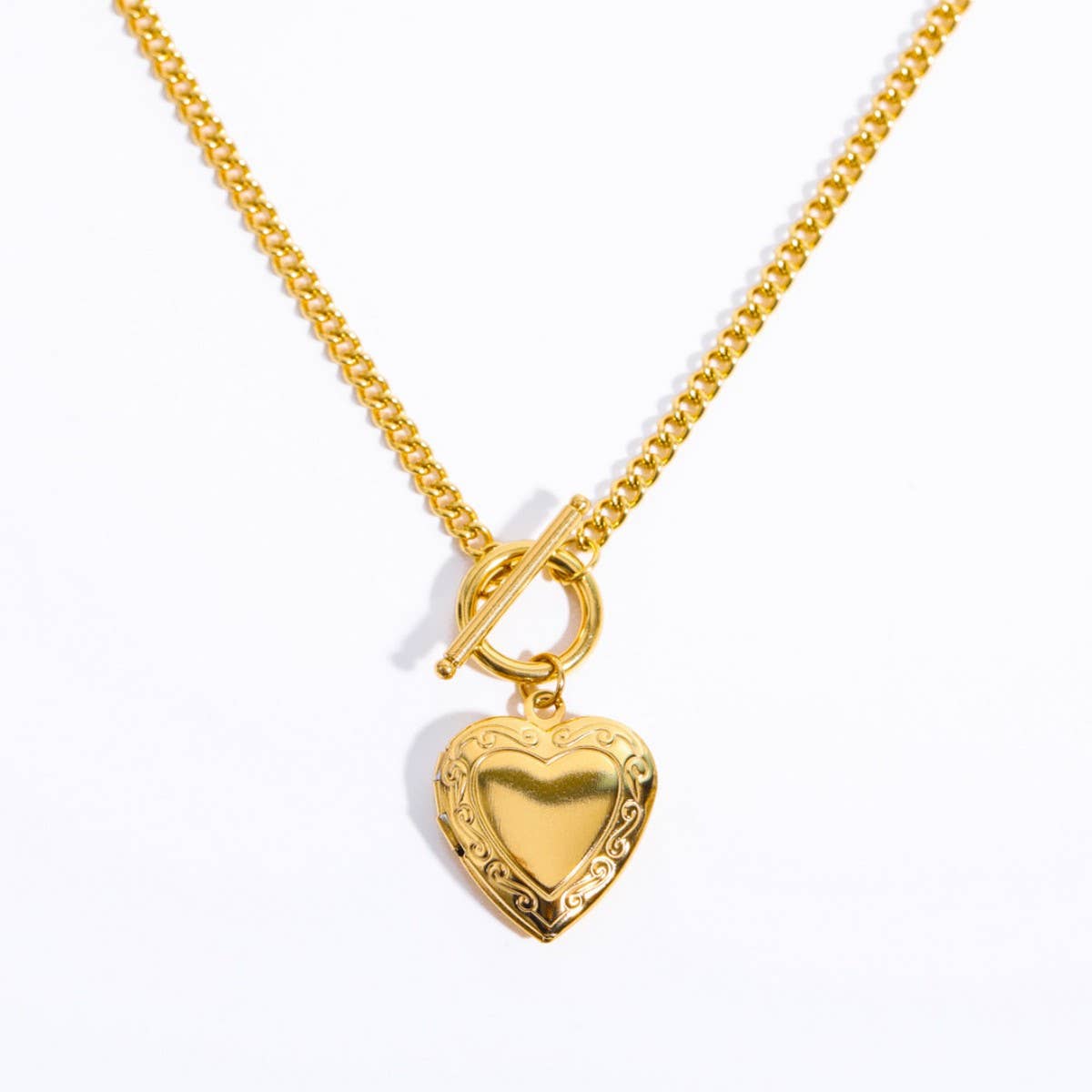 Heart Flower Album Pendant Necklace