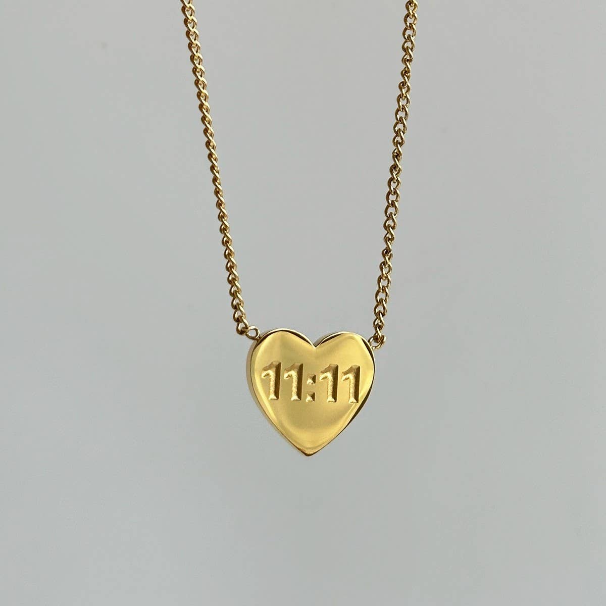 Stainless steel love double 11 number necklace_CWMM5554