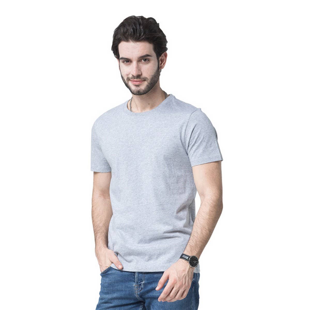 170g Slim Fit Cotton Crewneck Tee – Unisex Basic Shirt