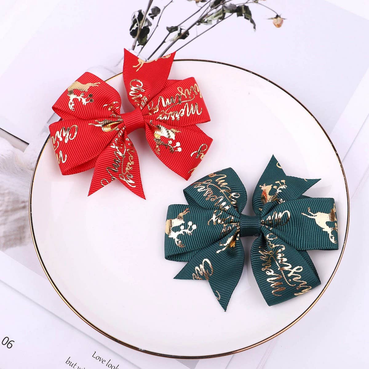 Christmas Bow Hairpin for Girls ? Snowman