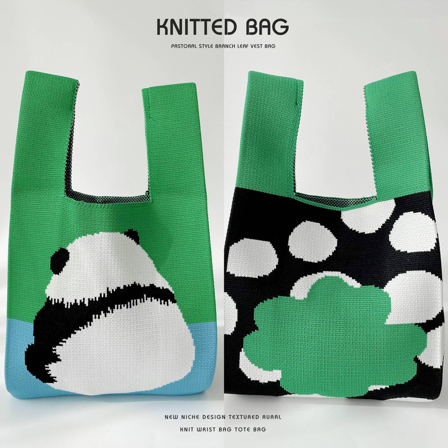 Versatile commuter knit single-shoulder handbag