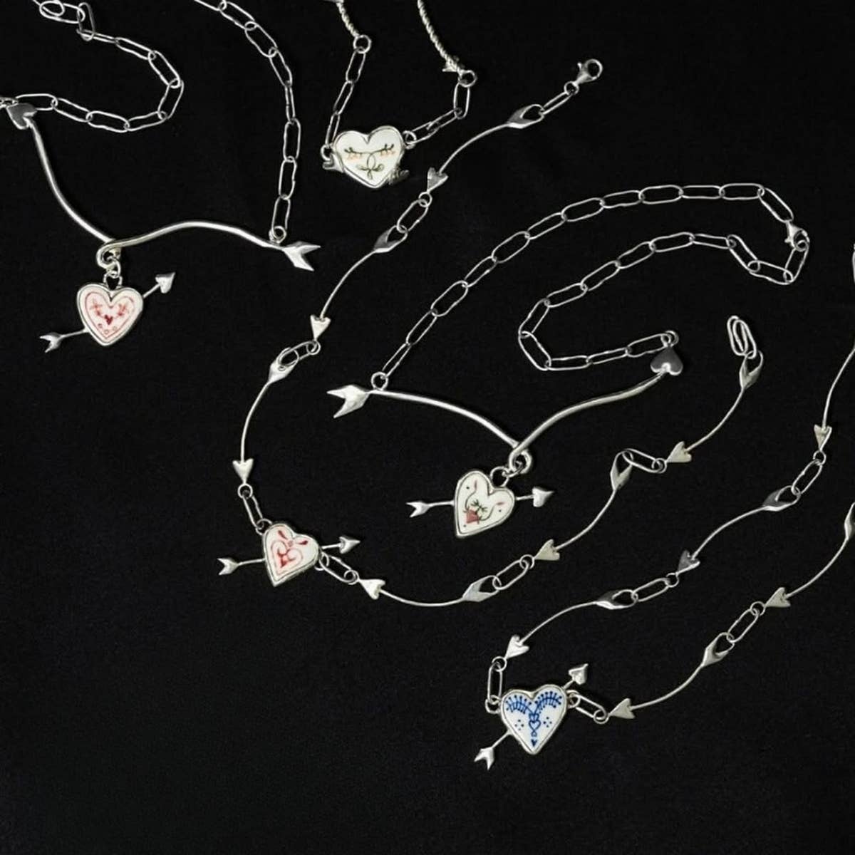 Arrow Heart Necklace ??18K Gold Paperclip Chain_CWAJE4971