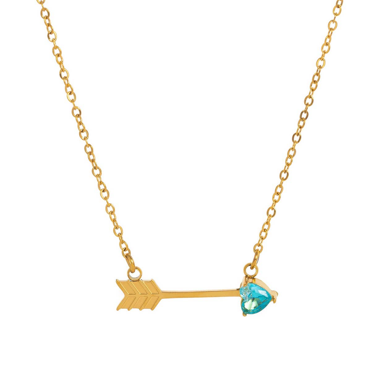 Colorful creative heart-piercing pendant necklace