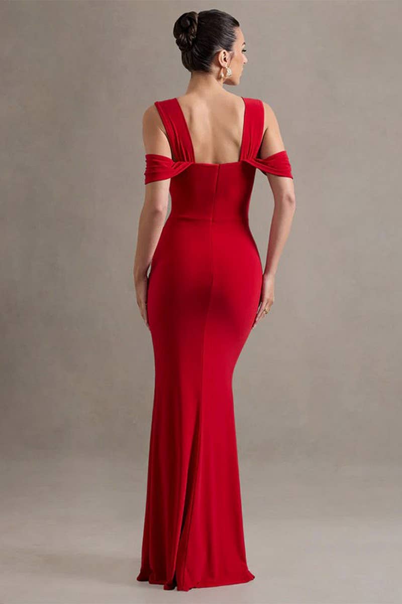 CWDMD5041_SLEEVELESS SPLIT SLIM FIT EVENING GOWN DRESS