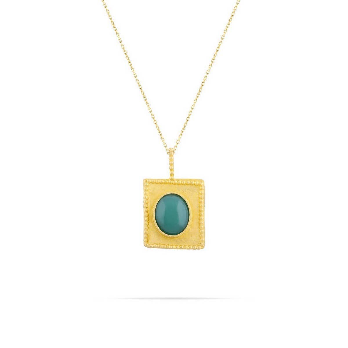 Fashionable golden square zircon necklace
