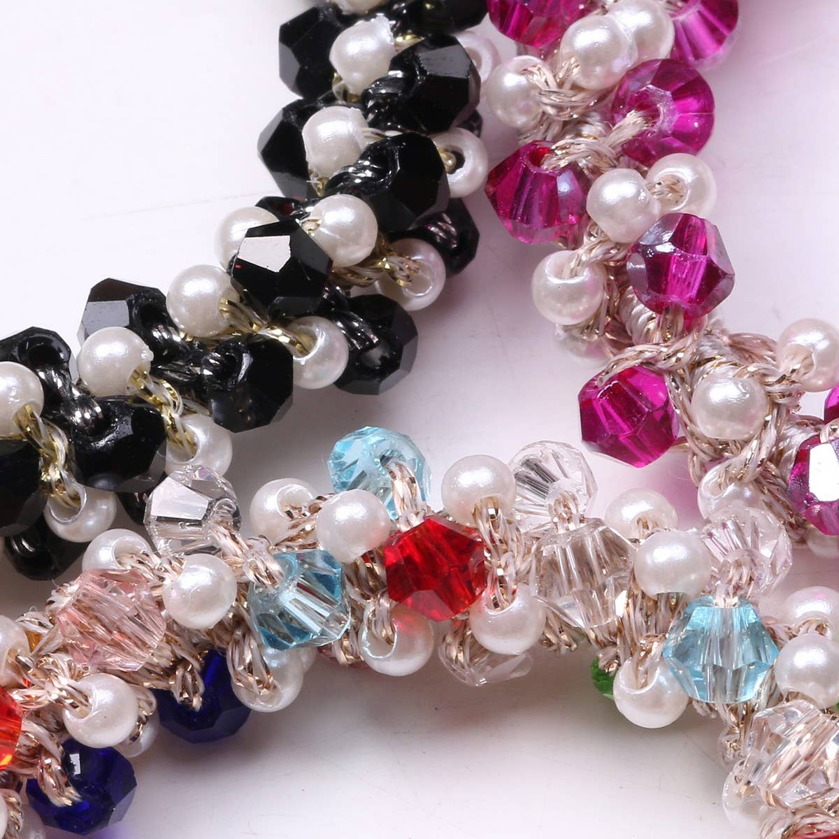 Minimalist Pearl Crystal Hair Tie Stylish Ponytail