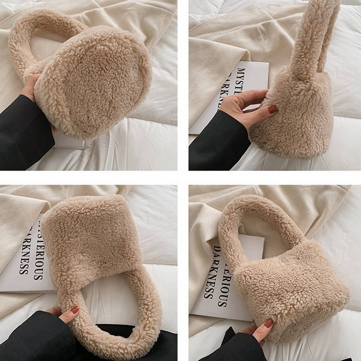 WINTER FASHION HANDHELD LAMBSWOOL BUCKET BAG_CWAB3955