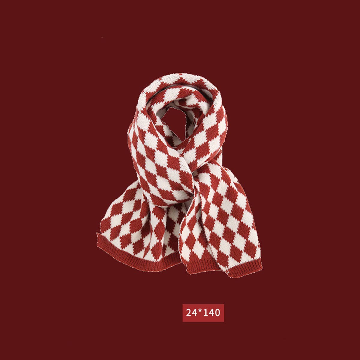 Red Knit Scarf - Cozy Winter Christmas Gift_CWASC1500