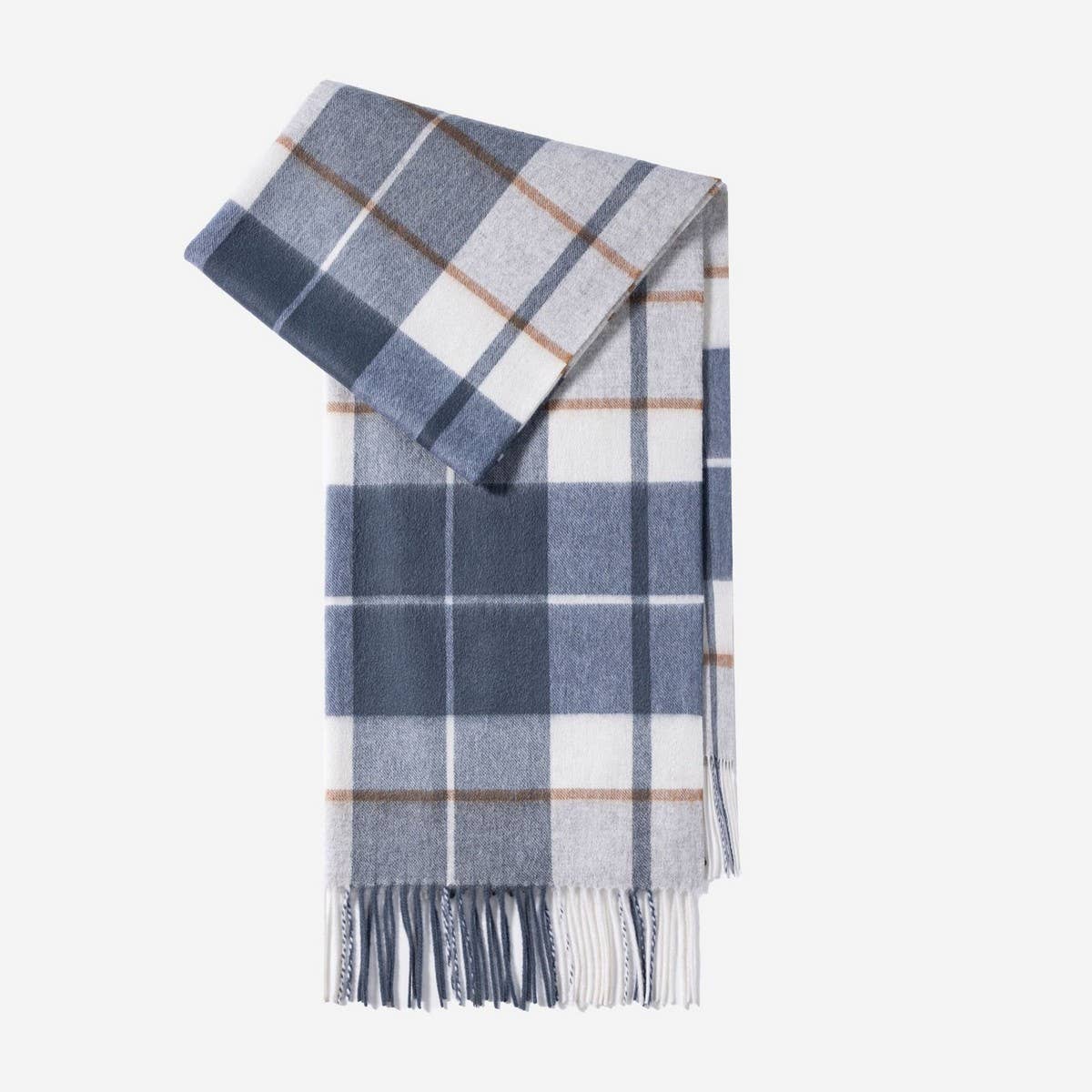 100% Wool Plaid Scarf – Long Warm Winter Wrap_CWASC1095