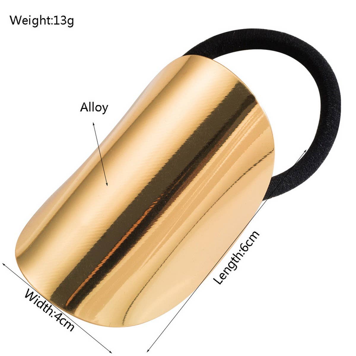 Brushed Metal Hollow Low Ponytail Hair Tie_CWAHA6252