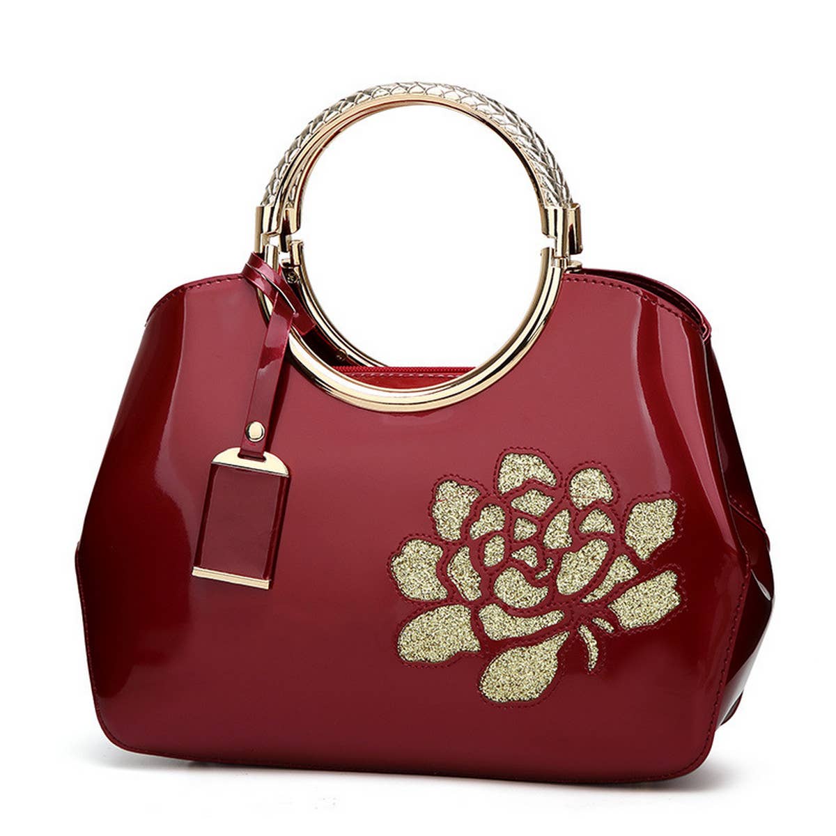 VINTAGE PRINT SHINY SHELL TOTE BAG_CWAB2640