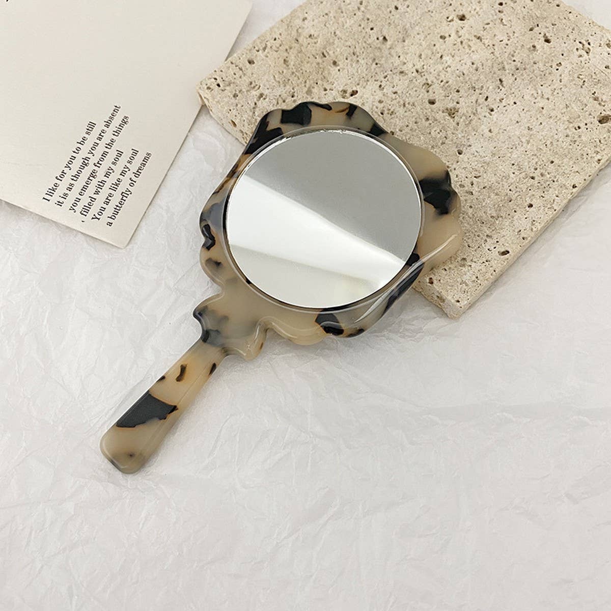 Handheld Rose Mirror Portable Makeup Accessory