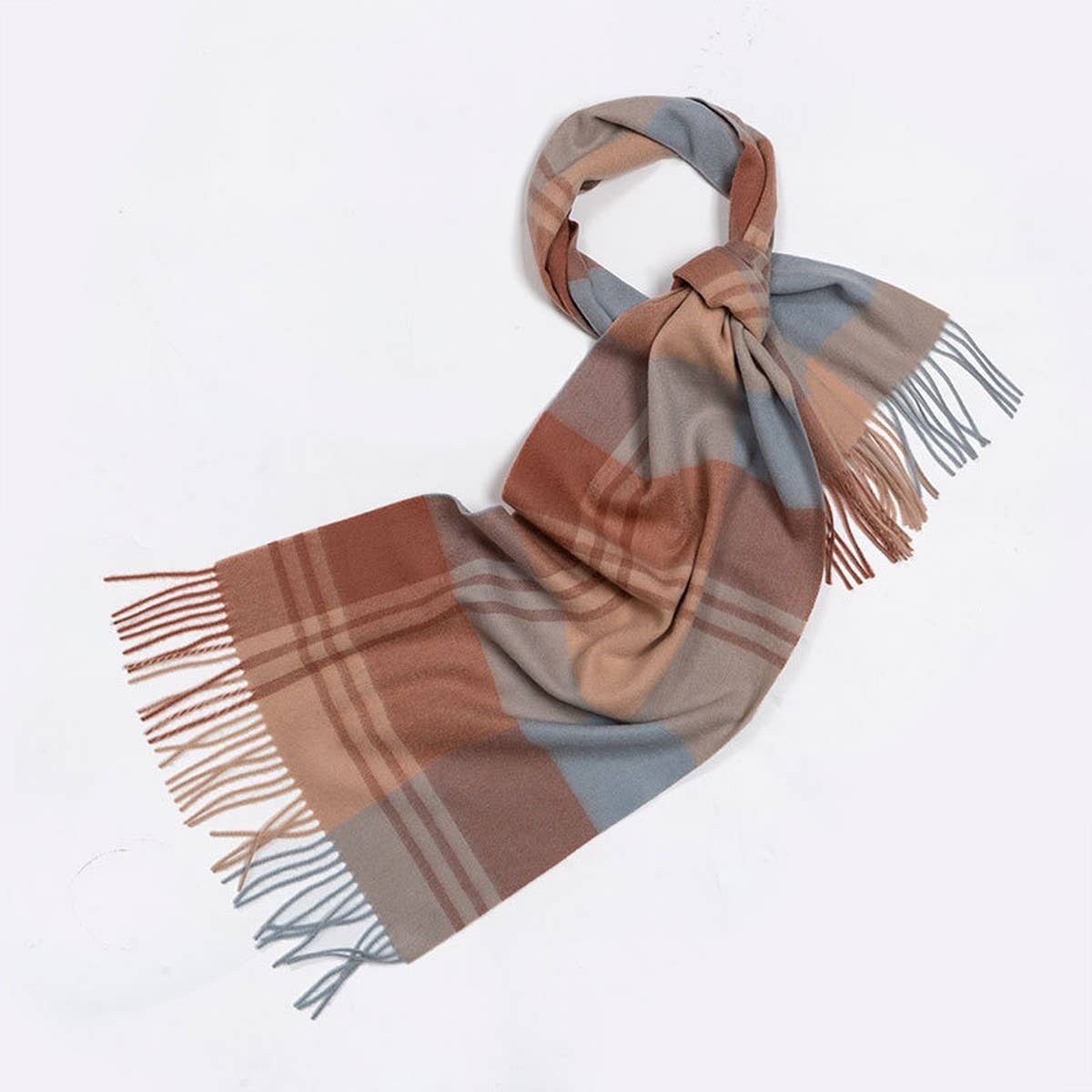 100% Wool Plaid Scarf – Soft Reversible Wrap_CWASC2348