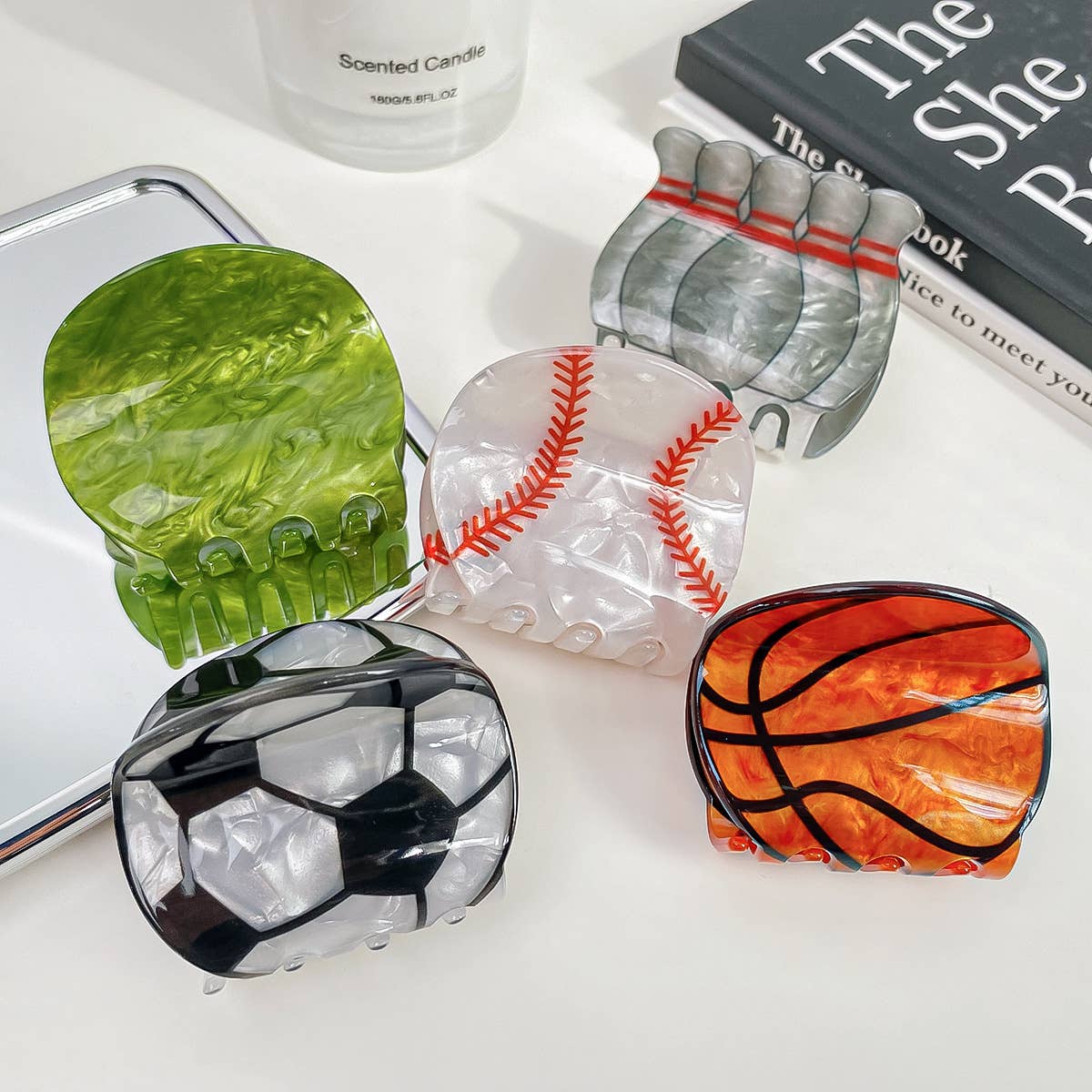 Sports series basketball football hair clips