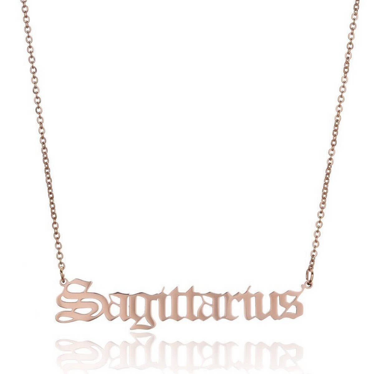 STAINLESS STEEL ZODIAC PENDANT CLAVICLE NECKLACE_CWMM2719