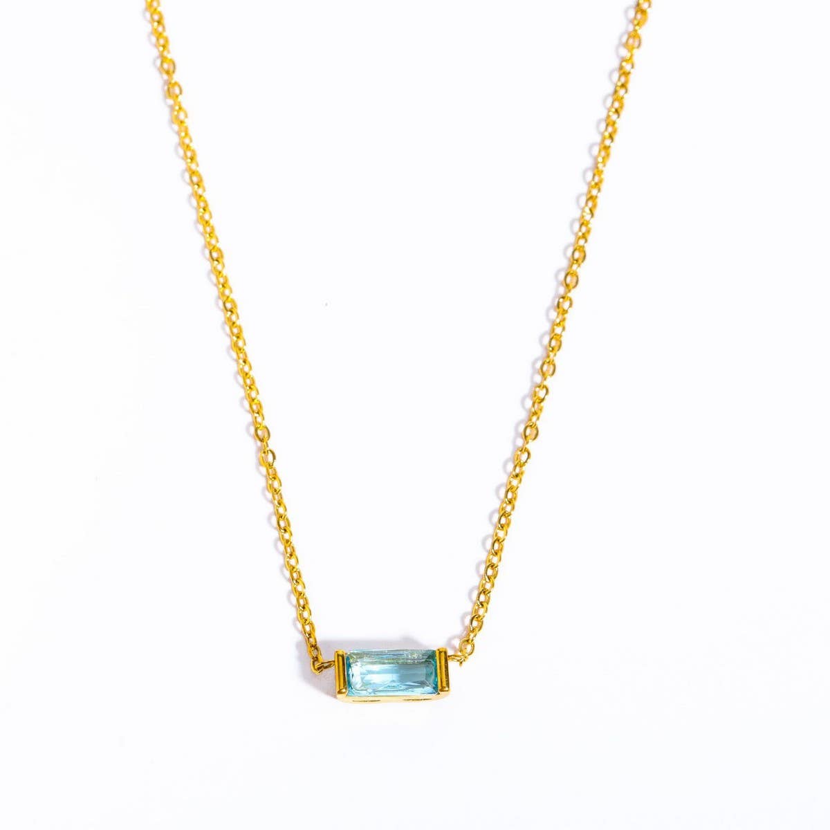 Stainless Steel Colored Birthstone Necklace_CWMM5535