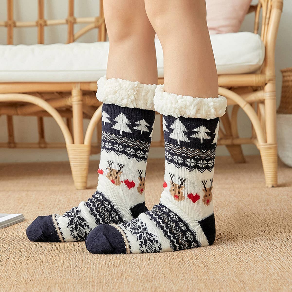 HOME NON-SLIP PLUSH INDOOR SLIPPERS