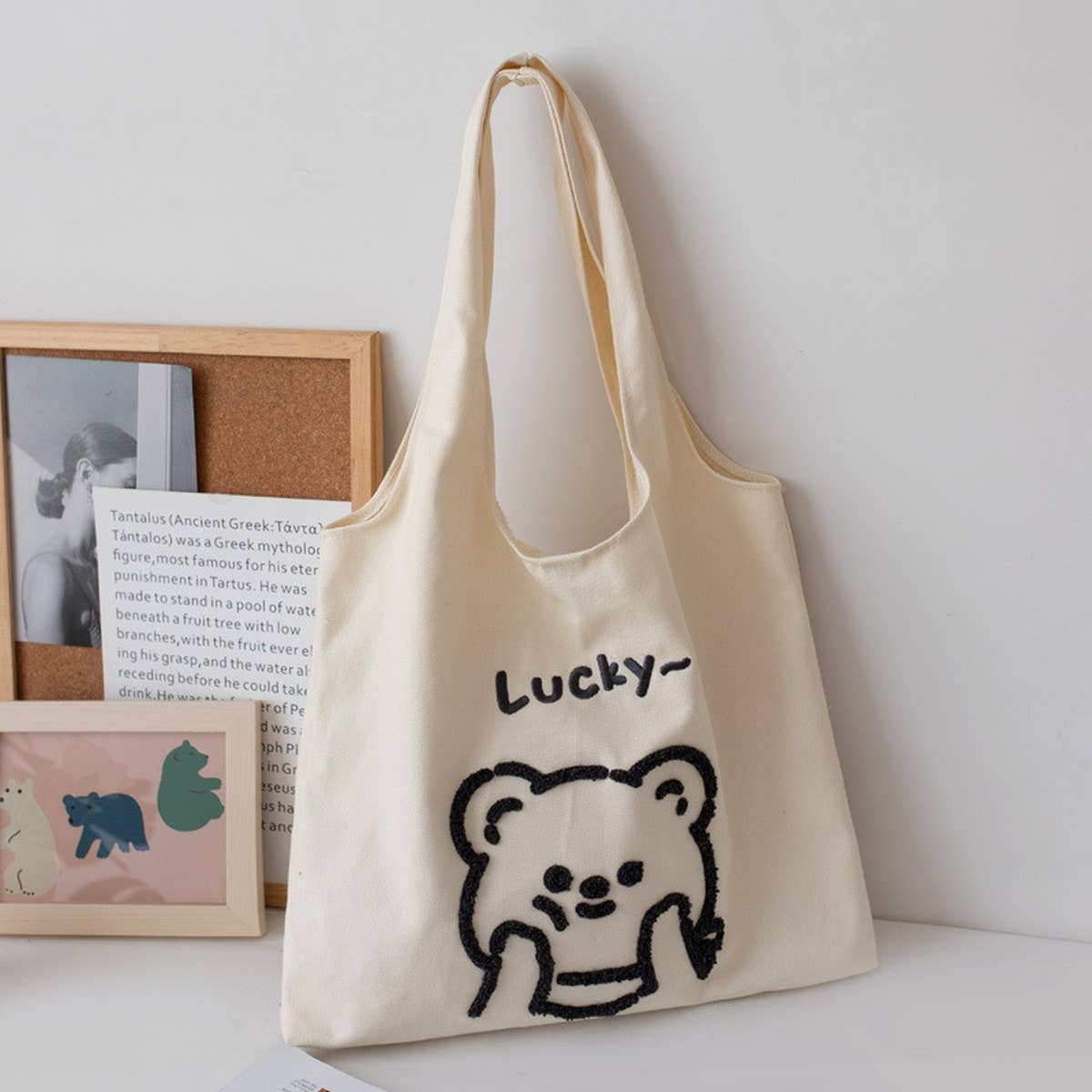 Embroidered Canvas Tote Bag for Women, Large Size_CWAB5653
