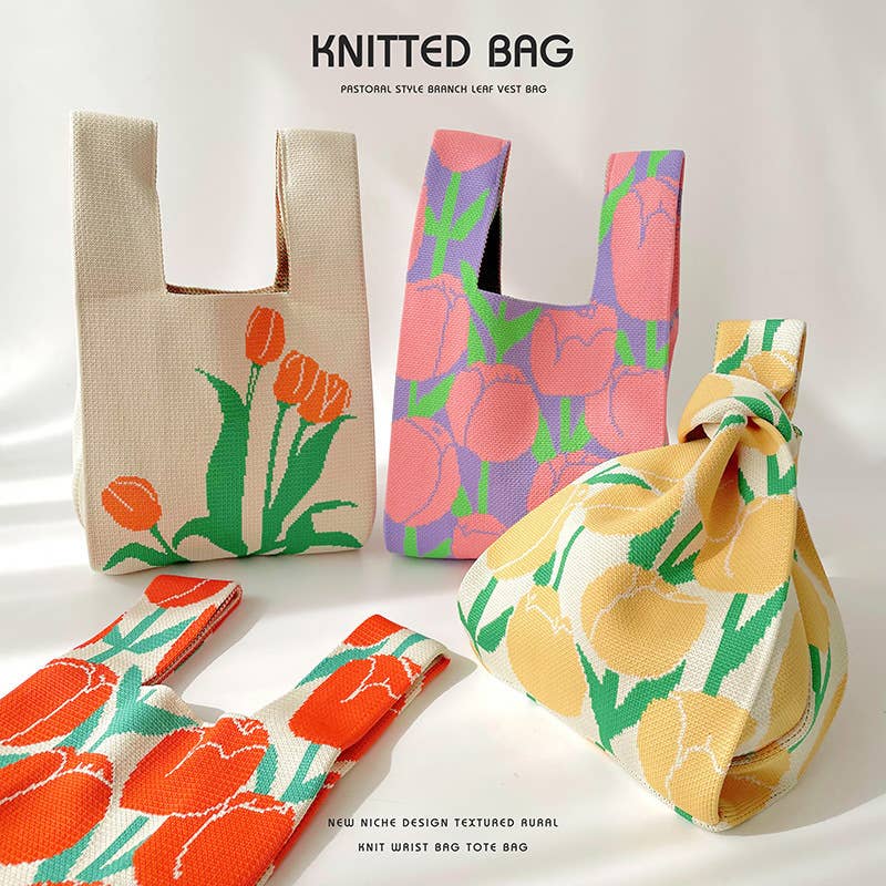 Flower series versatile knitted bag