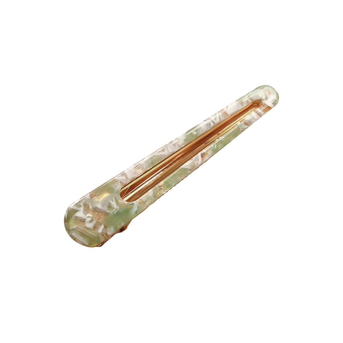 Teardrop duckbill shaped acetate plate hair clip