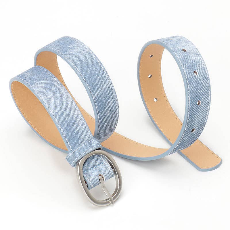 Simple fashionable and casual oval alloy belt
