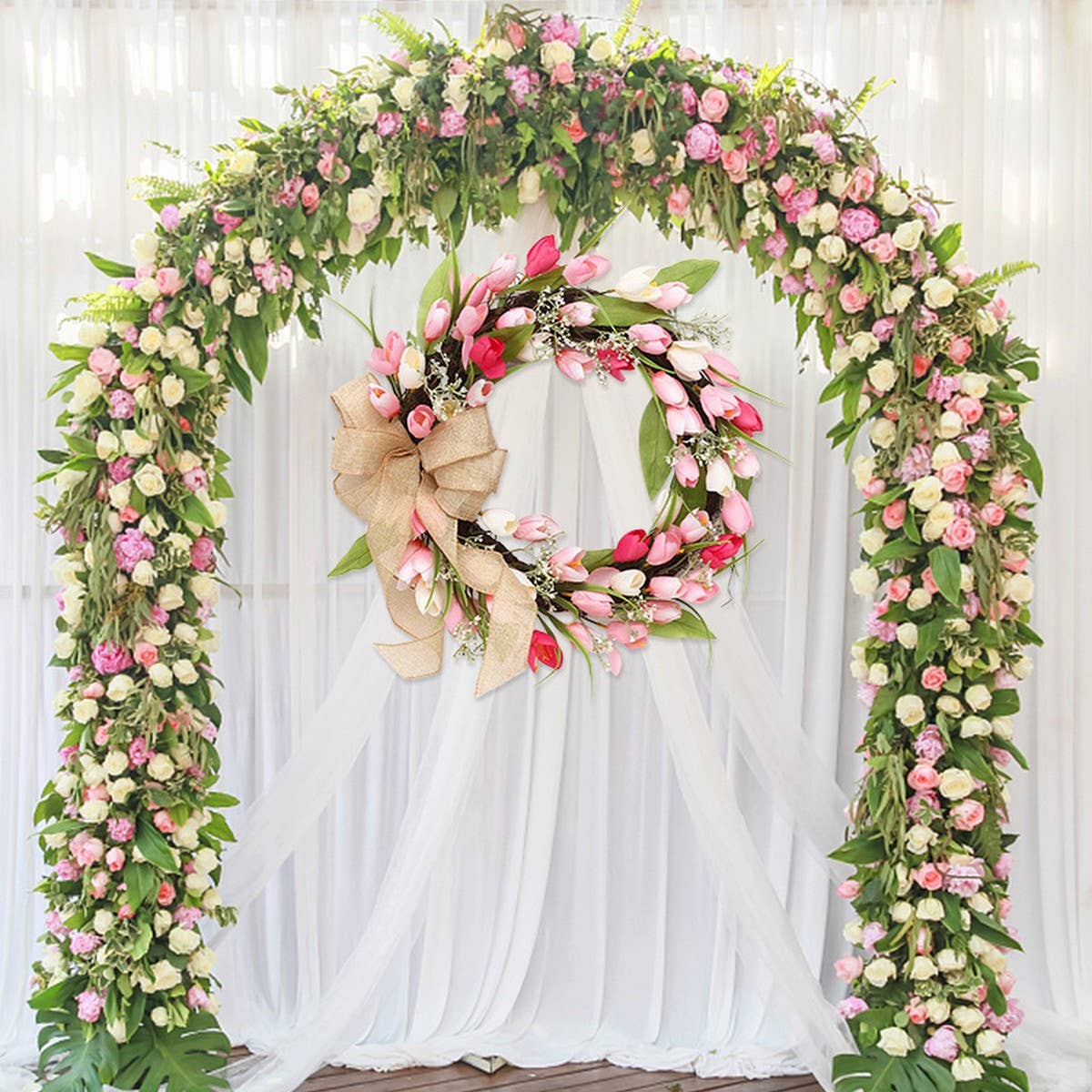 Tulip Butterfly Wreath for Valentine & Easter_CWAJE05410