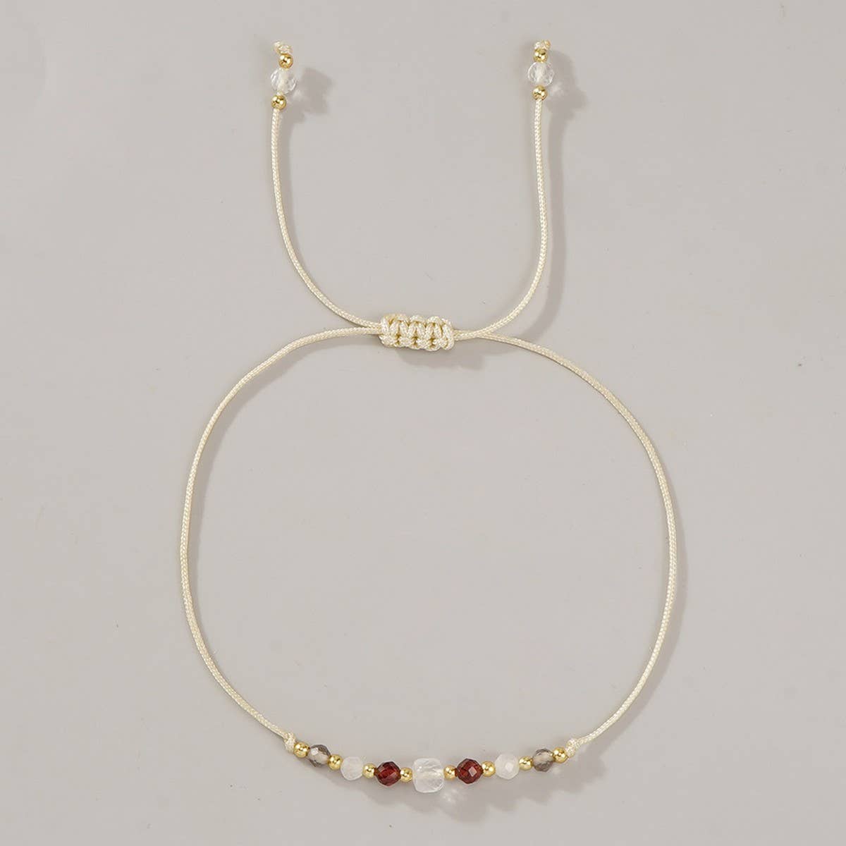 WHITE CRYSTAL COMBINATION BEADED BRACELET_CWAB4625