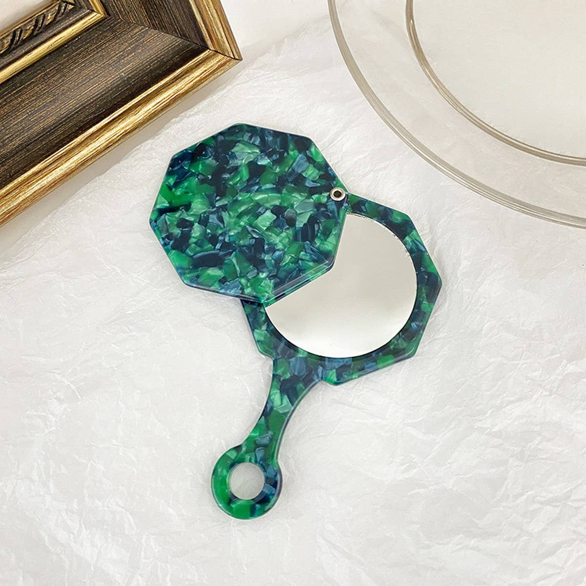 Creative Polygon Shape Handheld Compact Mirror