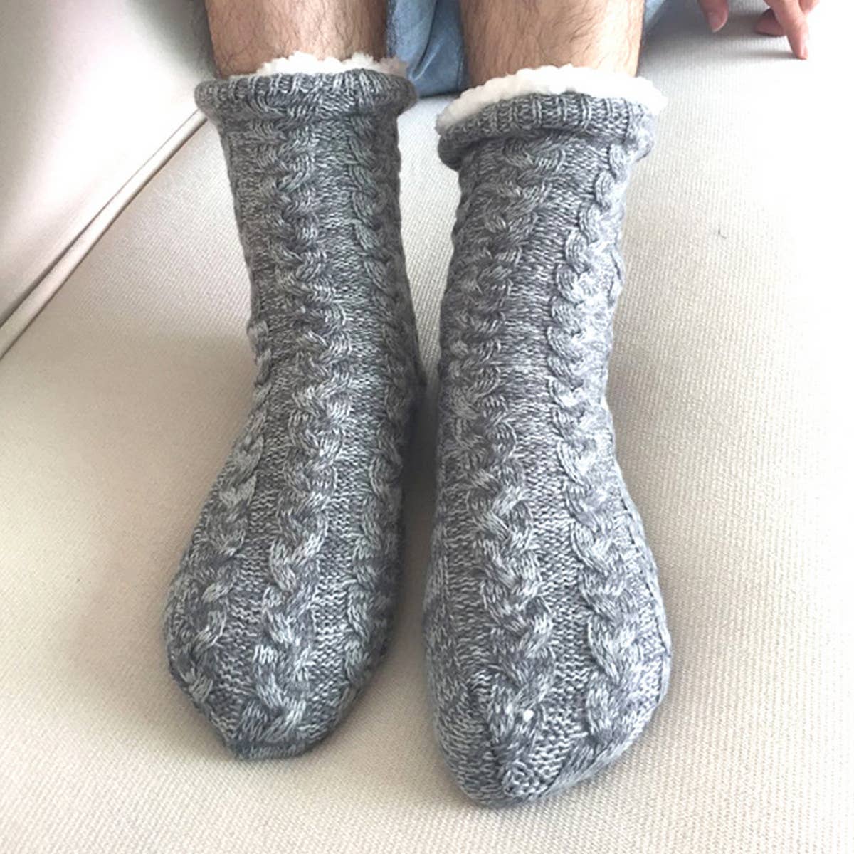 WINTER MEN LEG COVERS PLUSH INDOOR SLIPPERS