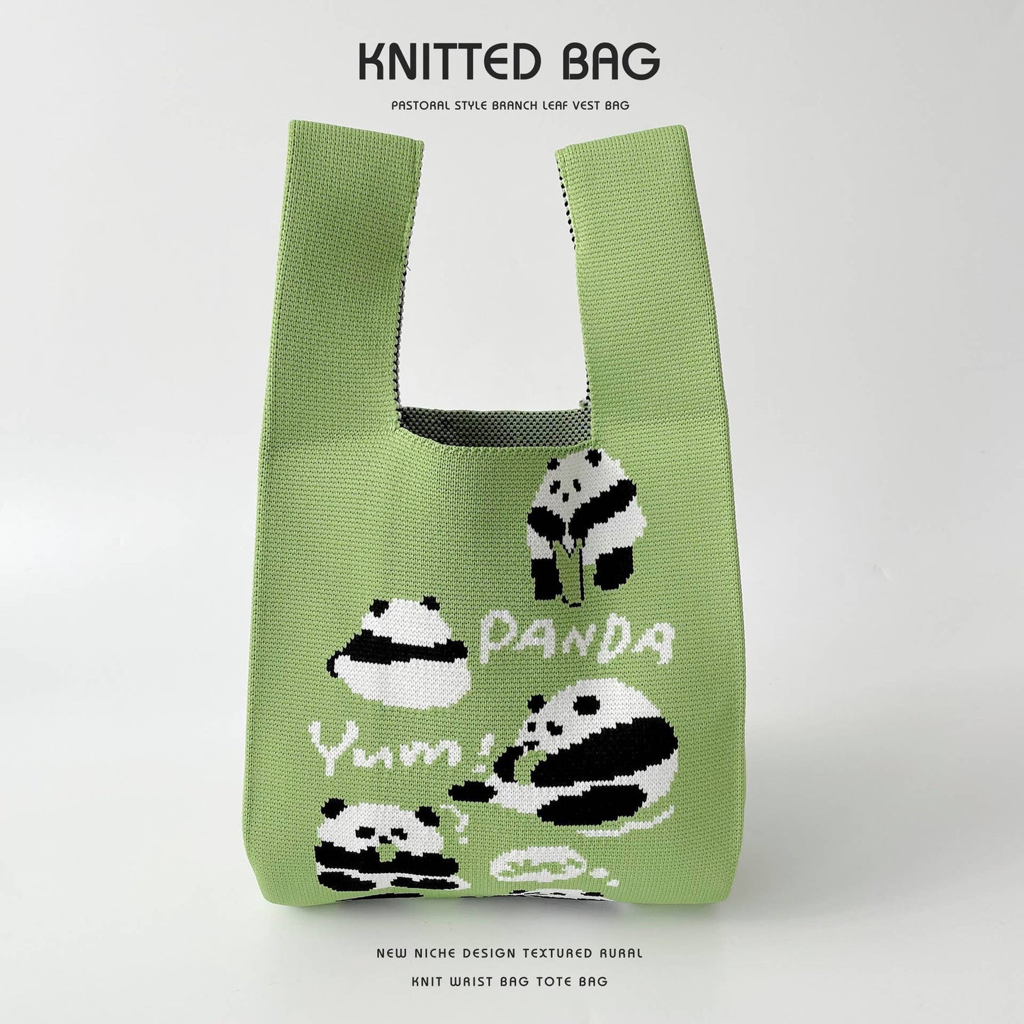 Versatile commuter knit single-shoulder handbag
