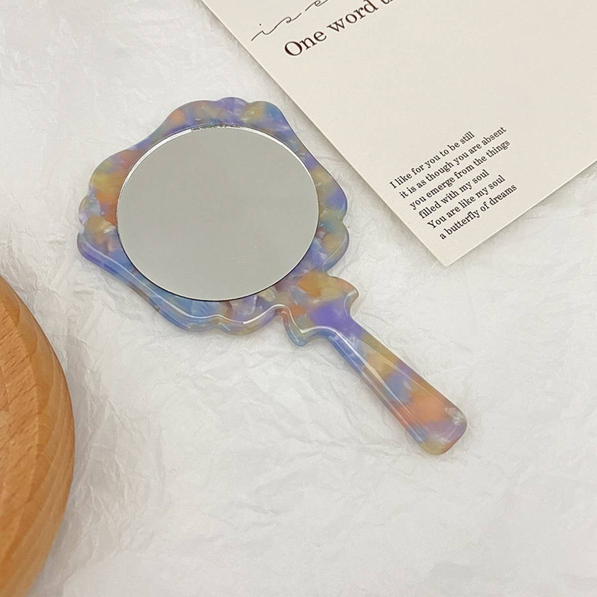 Handheld Rose Mirror Portable Makeup Accessory