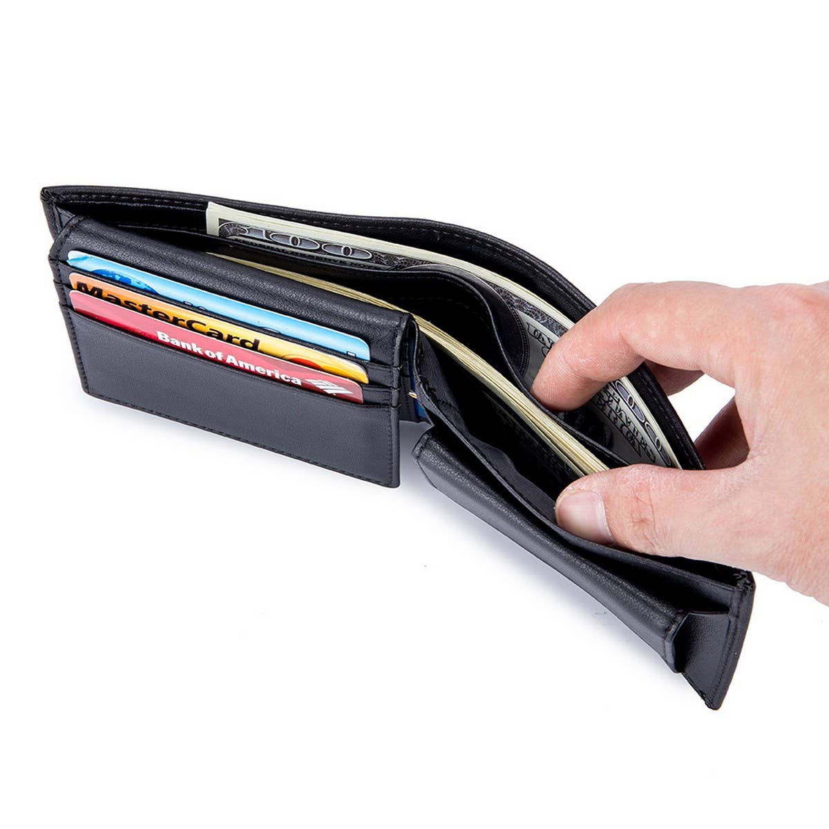 COWHIDE TRI-FOLD WALLET MULTI-FUNCTION RETRO WALLET_CWAB3709