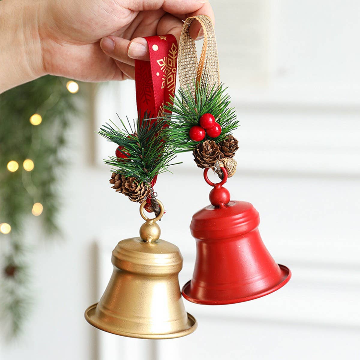 Metal Iron Christmas Bell Hanging Door Wall Decor