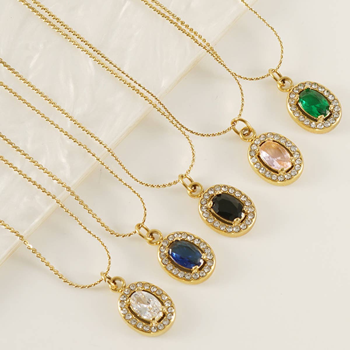 STAINLESS STEEL ZIRCON HEART PENDANT NECKLACE_CWAJE0682