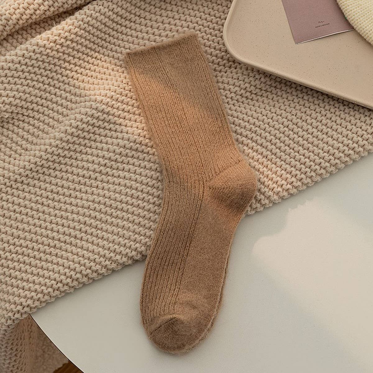 AUTUMN AND WINTER SOLID COLOR ALL-MATCH PILE SOCKS_CWMS1048