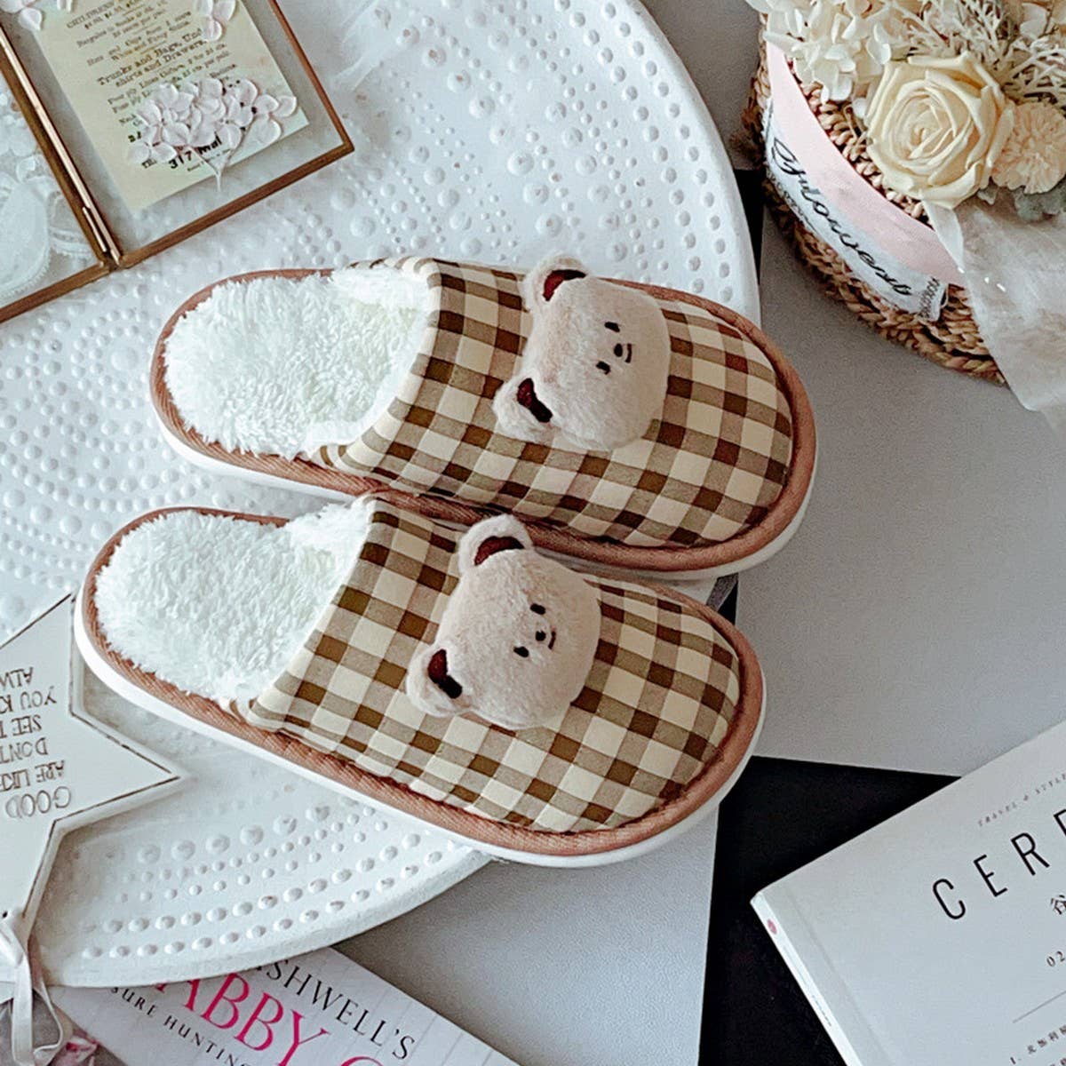 CUTE PANDA COTTON NON-SLIP SLIPPERS FOR WOMEN