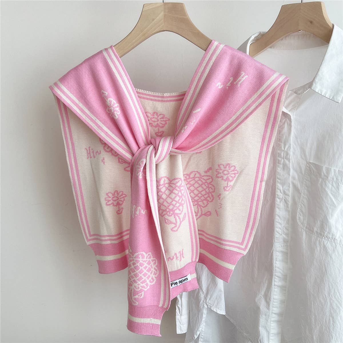 Floral Knit Shawl ? Light Cardigan Scarf for Women